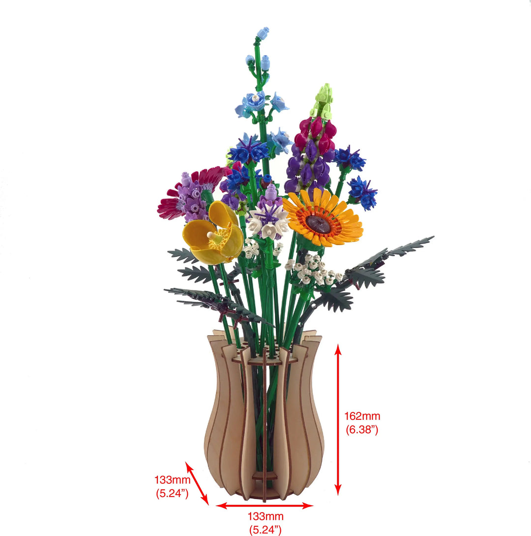 Brickcessories  Birch Wood Vase Kit for LEGO Flowers and Bouquets