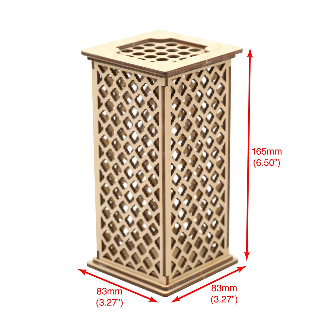 Brickcessories  Designer Wood Vase for LEGO Flowers and Bouquets - Moroccan Tile