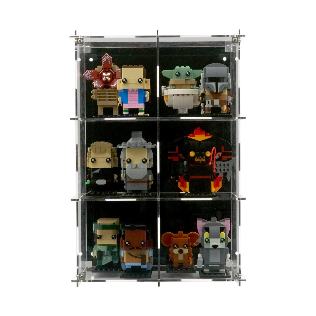 Brickcessories  Vertical Wall-Mount Display Case for 12 Brickheadz