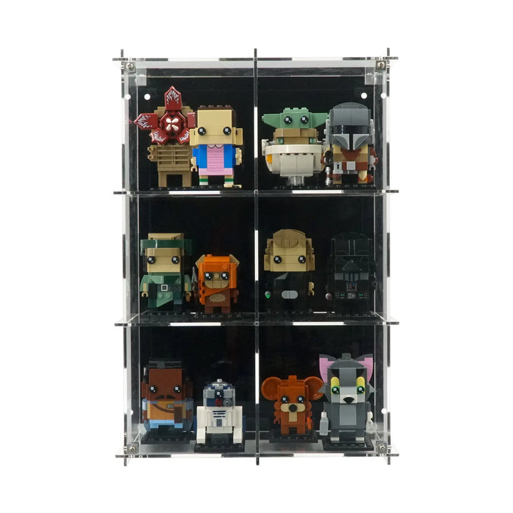Brickcessories  Vertical Wall-Mount Display Case for 12 Brickheadz