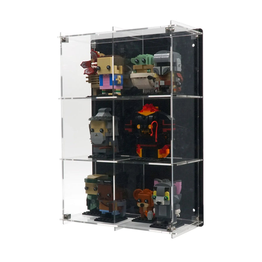 Brickcessories  Vertical Wall-Mount Display Case for 12 Brickheadz