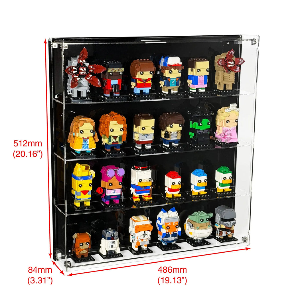 Wall-mount Display Case for LEGO BrickHeadz and Funko Pop! figures