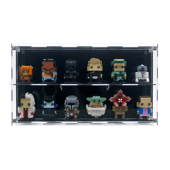 Wall-mount Display Case for 12 LEGO® BrickHeadz™ and Funko Pop! figures