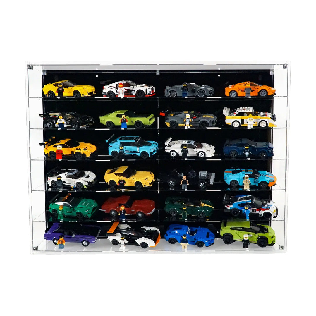 Wall-Mount Display Case for 24 LEGO Speed Champions Cars