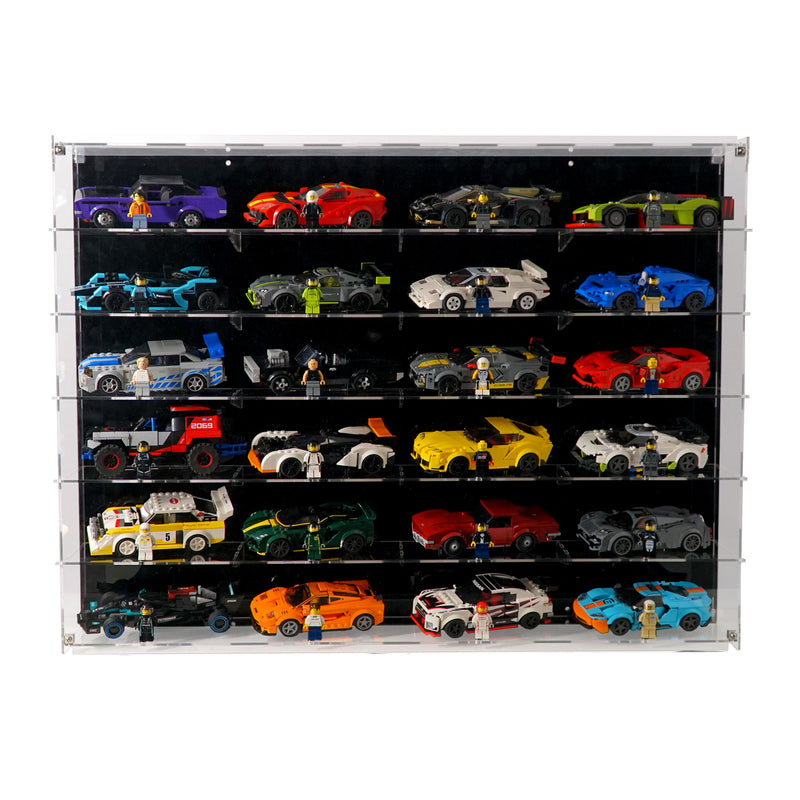 Wall-Mount Display Case for 24 LEGO® Speed Champions Cars