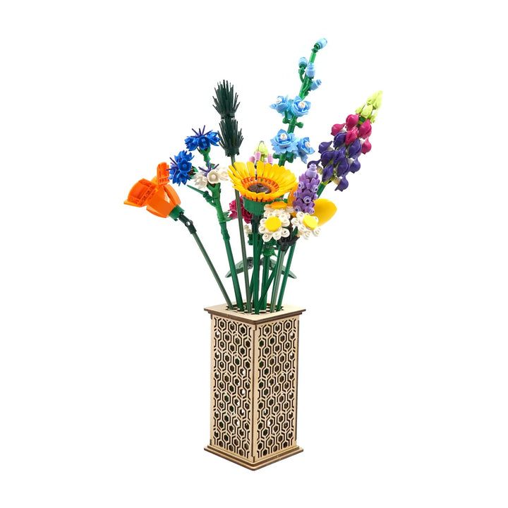 Brickcessories  Designer Wood Vase for LEGO Flowers and Bouquets - Hexagons