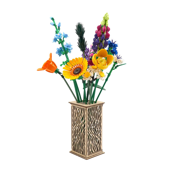 Brickcessories  Designer Wood Vase for LEGO Flowers and Bouquets - Golgi