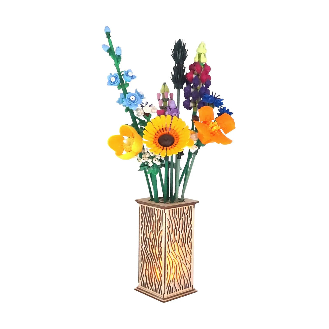 Brickcessories  Designer Wood Vase for LEGO Flowers and Bouquets - Golgi