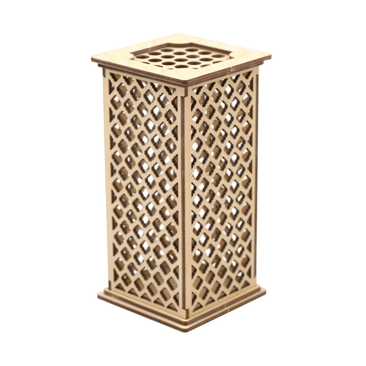 Brickcessories  Designer Wood Vase for LEGO Flowers and Bouquets - Moroccan Tile