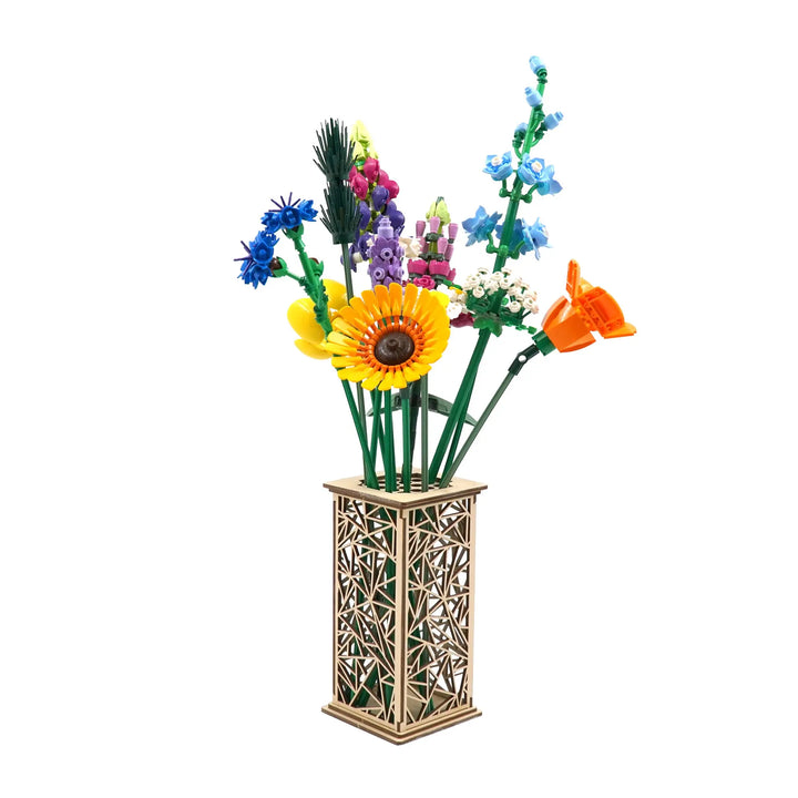 Designer Wood Vase for LEGO Flowers and Bouquets - Triangles