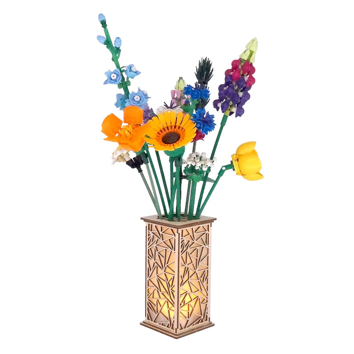 Designer Wood Vase for LEGO Flowers and Bouquets - Triangles