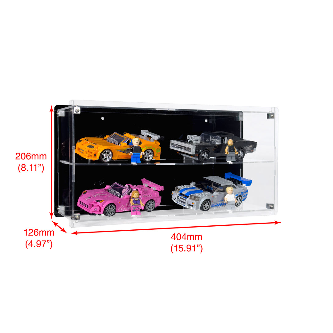 Wall-Mount Display Case for LEGO Speed Champions (4 Cars)