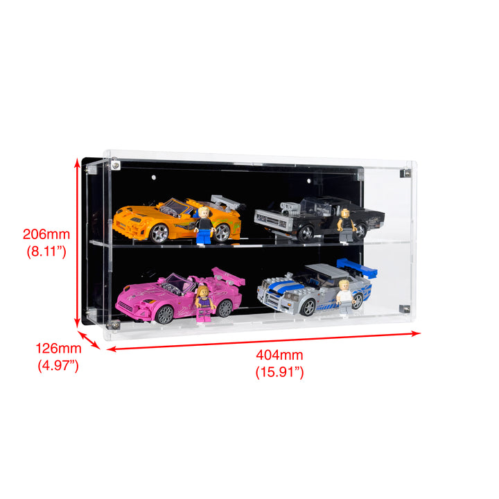 Wall-Mount Display Case for LEGO Speed Champions (4 Cars)
