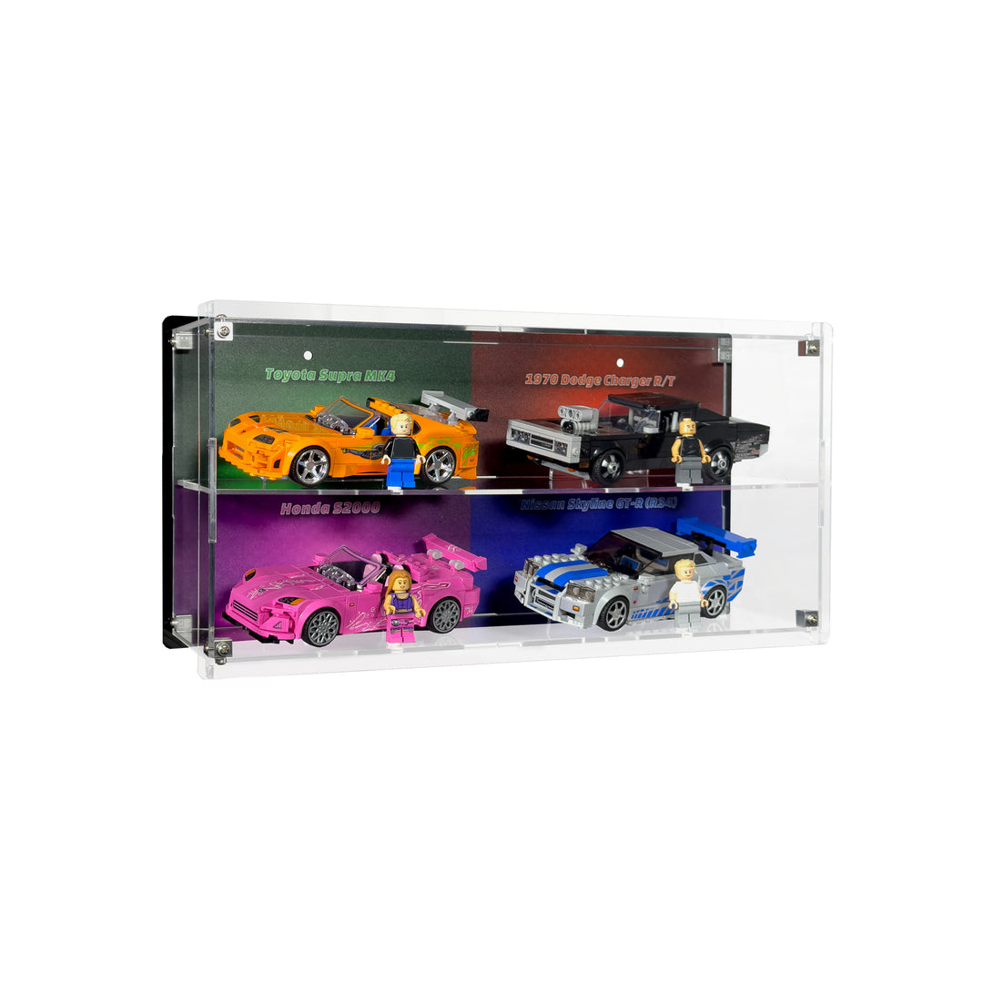 Wall-Mount Display Case for LEGO Speed Champions Cars Fast & Furious 25th Anniversary