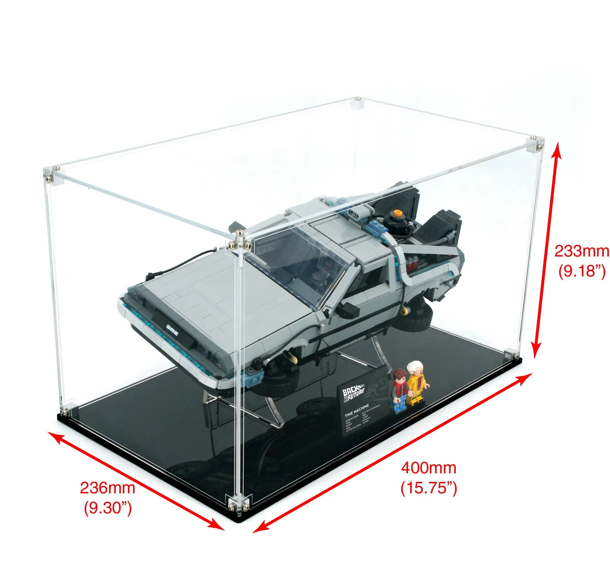 Display Case for LEGO 10300 Back to the Future Time Machine