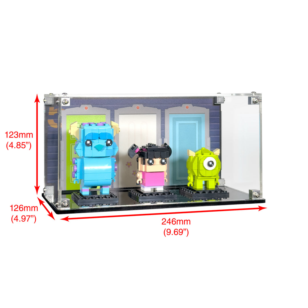 Display Case for LEGO BrickHeadz Sulley, Mike and Boo Figures (40861)