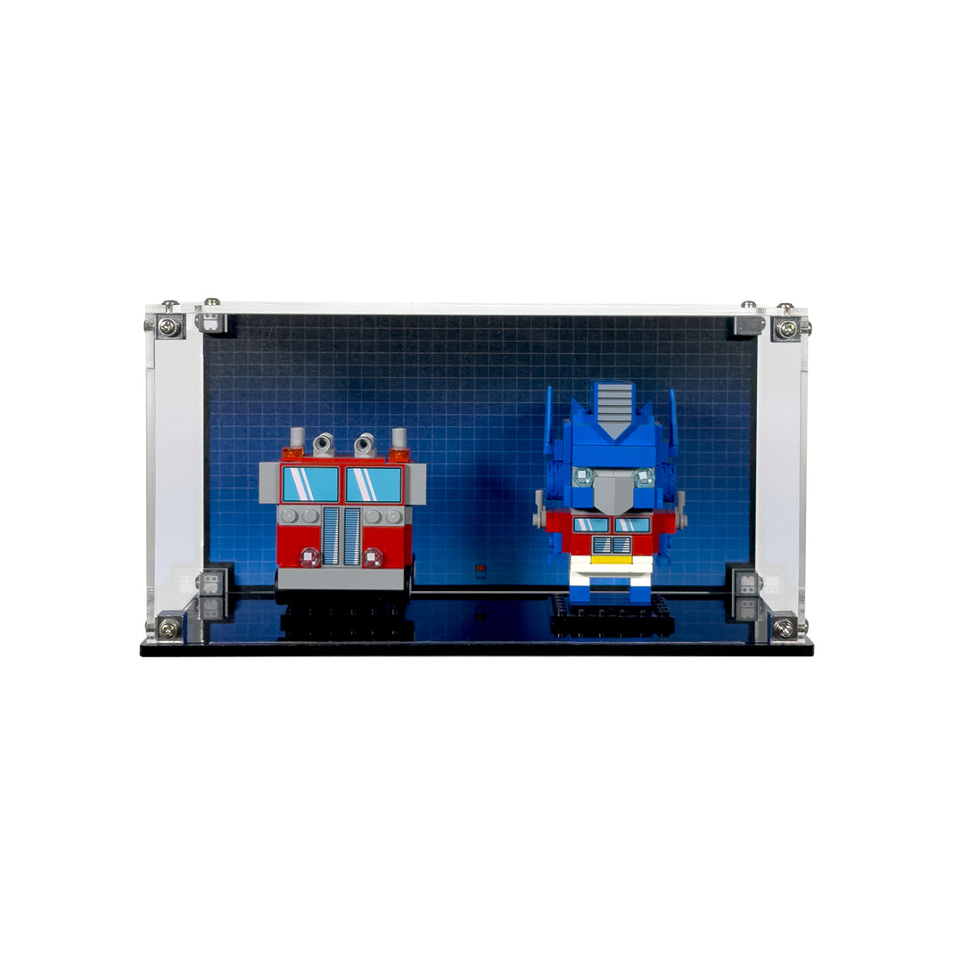 Display Case for LEGO BrickHeadz Optimus Prime Robot & Vehicle (40803)