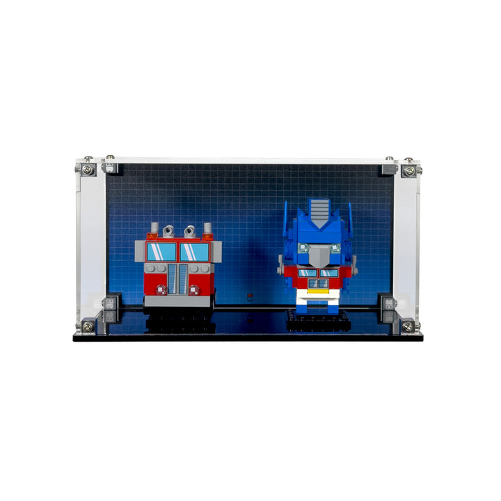 Display Case for LEGO BrickHeadz Optimus Prime Robot & Vehicle (40803)