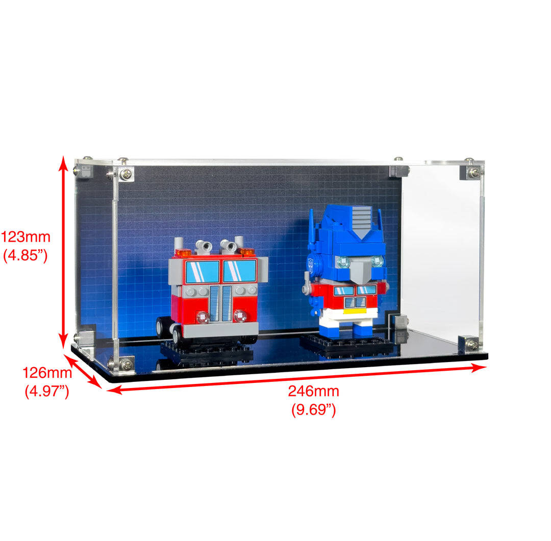 Display Case for LEGO BrickHeadz Optimus Prime Robot & Vehicle (40803)