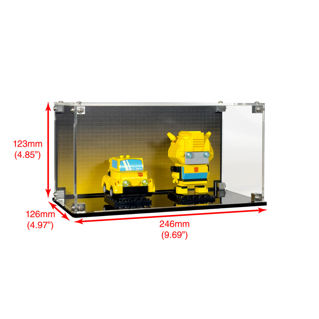 Display Case for LEGO BrickHeadz Bumblebee Robot & Vehicle (40804)
