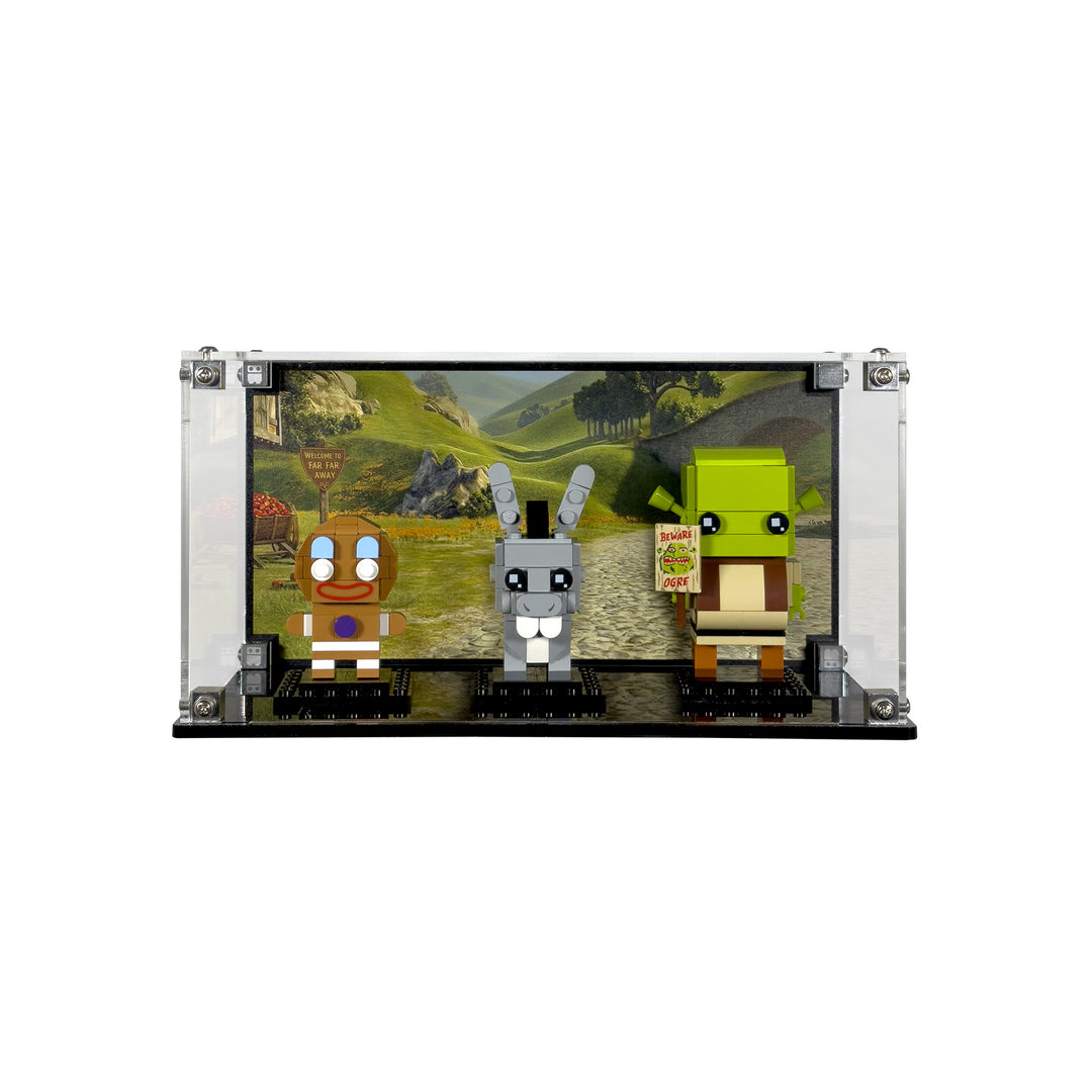 Display Case for LEGO BrickHeadz Shrek, Donkey & Gingy Figures (40923)