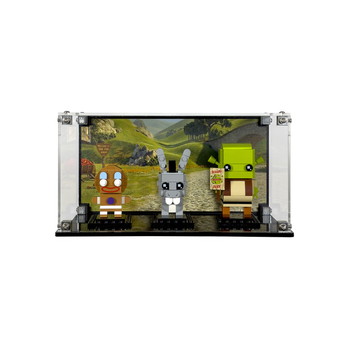 Display Case for LEGO BrickHeadz Shrek, Donkey & Gingy Figures (40923)
