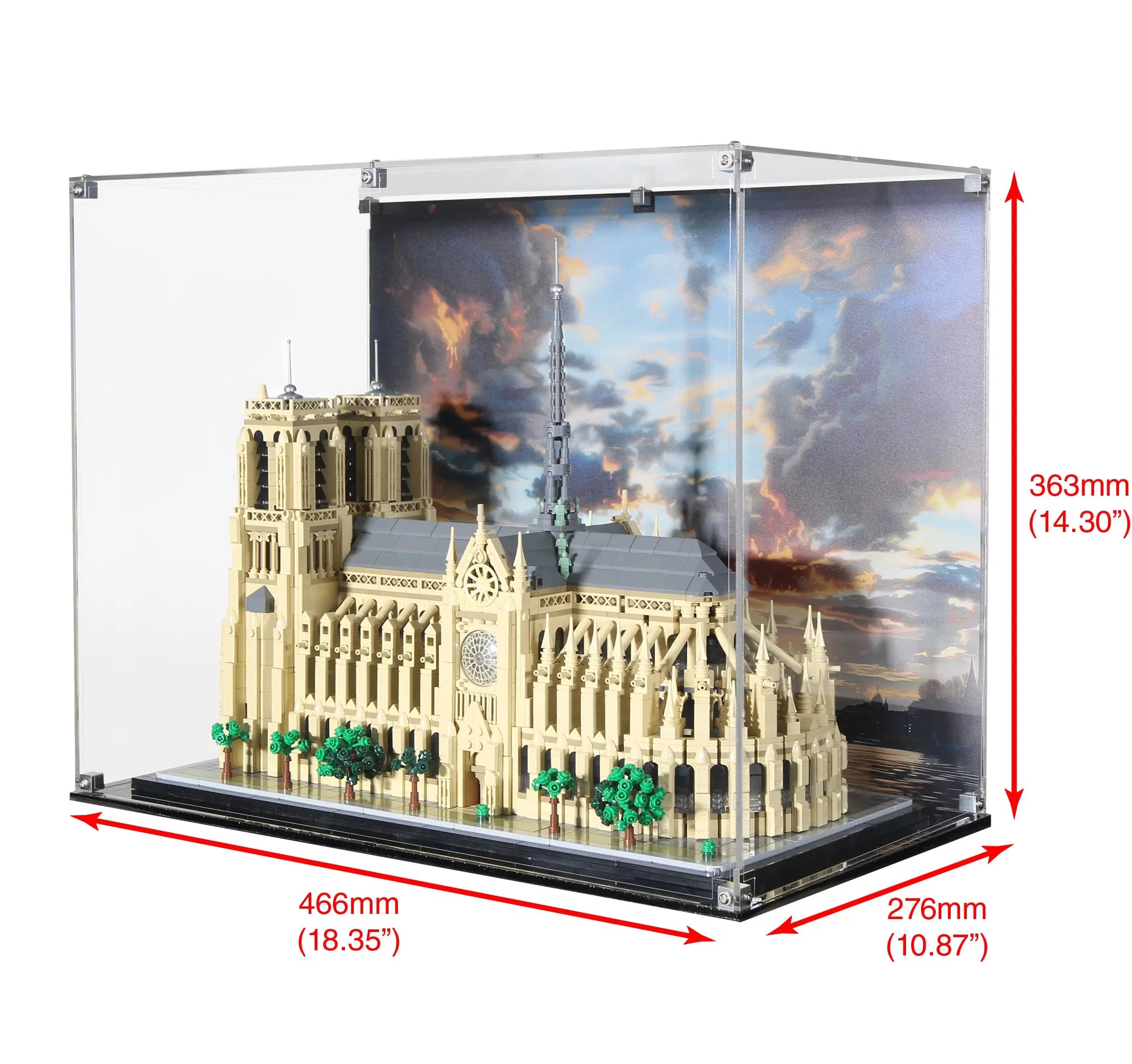Display Case for LEGO 21061 Notre-Dame de Paris | Brickcessories