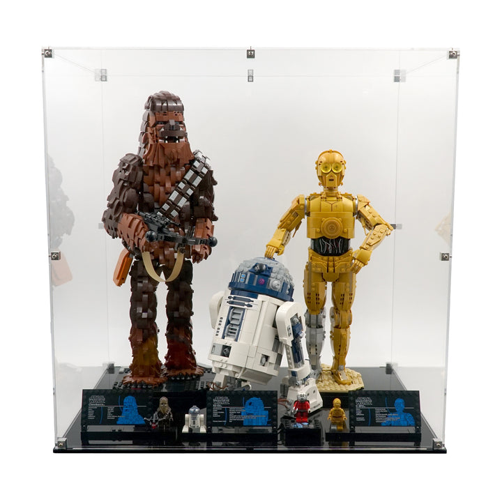 Display Case for 75398; 75379; 75371- C-3PO; R2-D2; Chewbacca