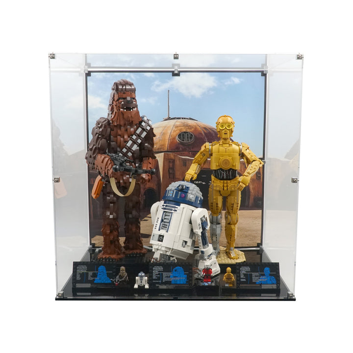 Display Case for 75398; 75379; 75371- C-3PO; R2-D2; Chewbacca