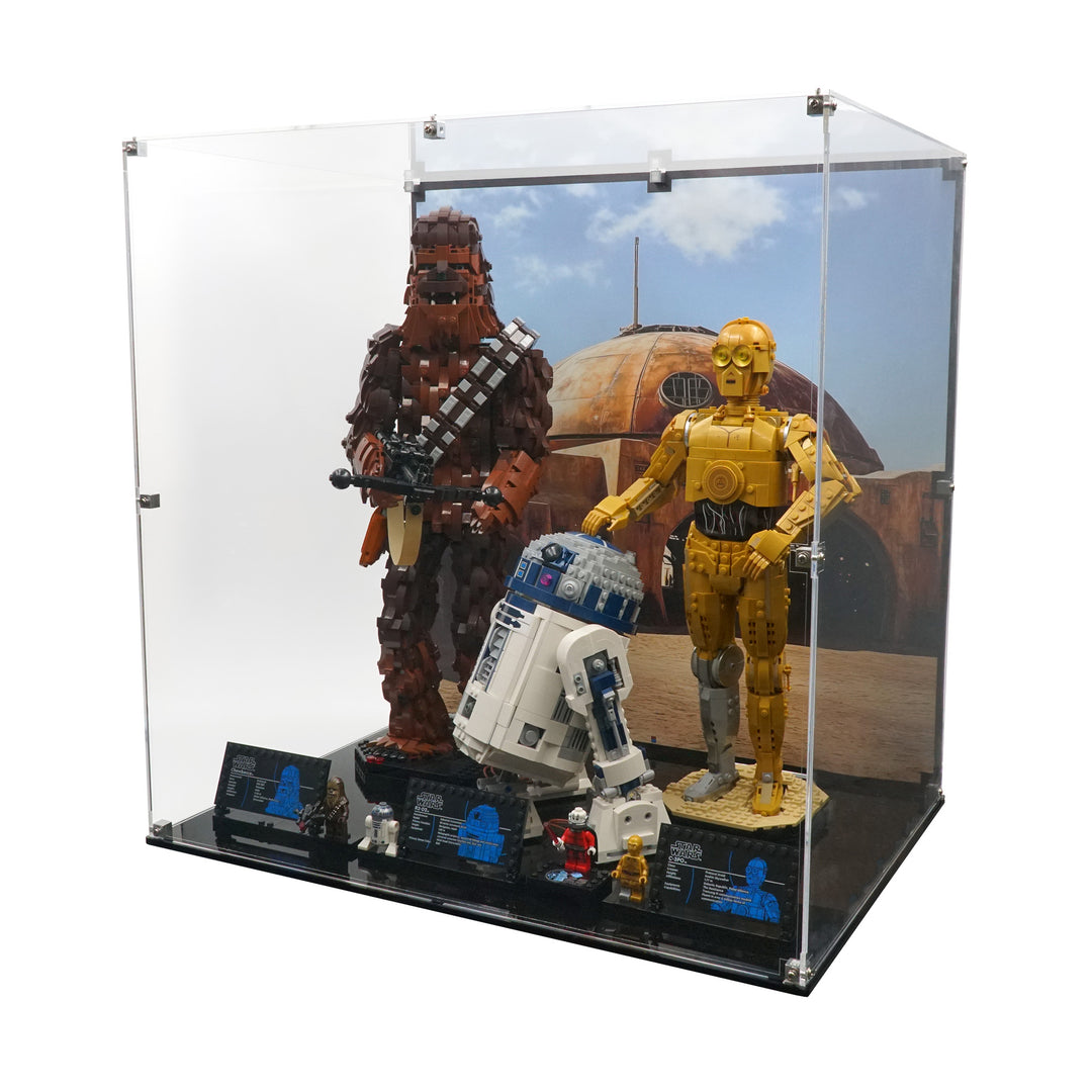 Display Case for 75398; 75379; 75371- C-3PO; R2-D2; Chewbacca