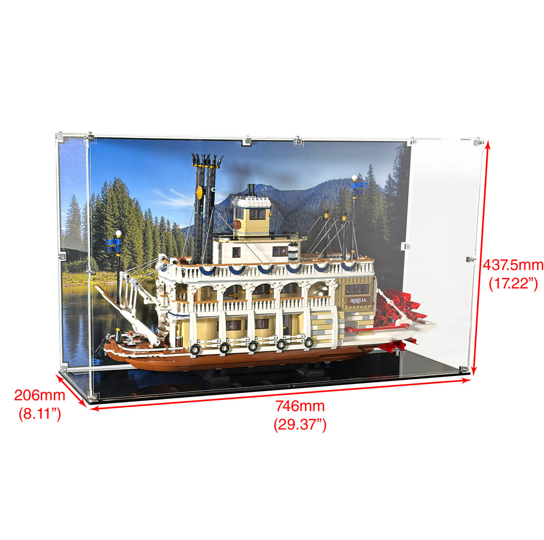 LEGO River Steamboat Display Case (21356: Ideas)