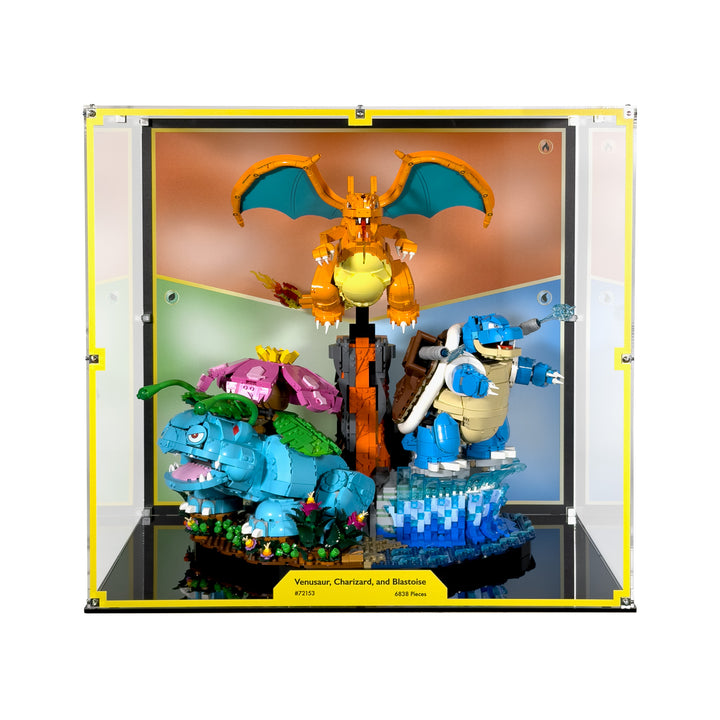 Display Case for LEGO Pokémon Venusaur, Charizard, and Blastoise (72153)