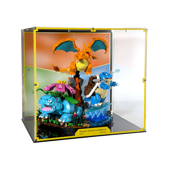 Display Case for LEGO Pokémon Venusaur, Charizard, and Blastoise (72153)