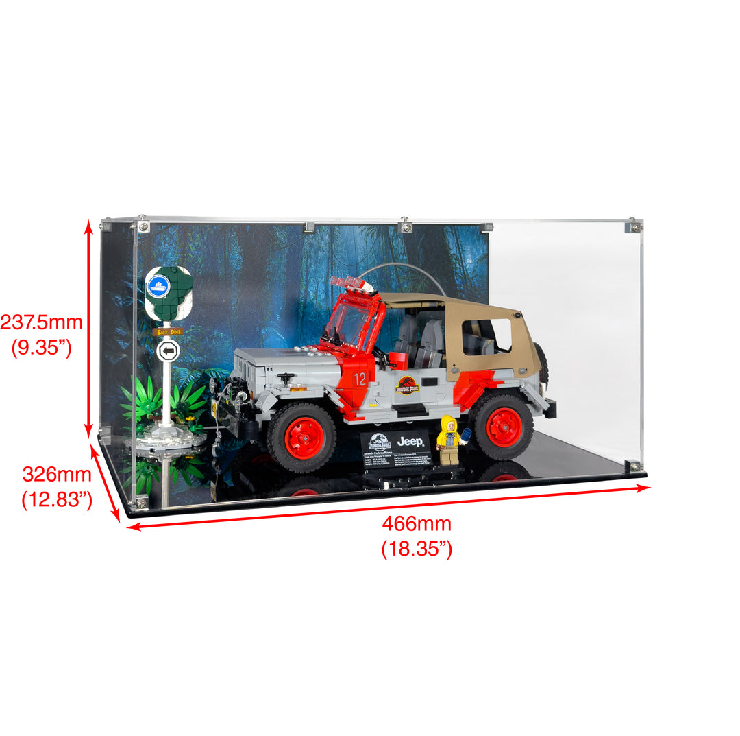 Display Case for LEGO Jurassic Park Jeep Wrangler (77984)