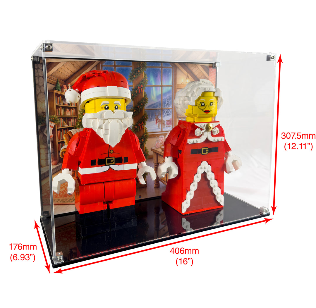 Display Case for Minifigure Santa and Mrs. Claus Display Case (40820 and 40875)