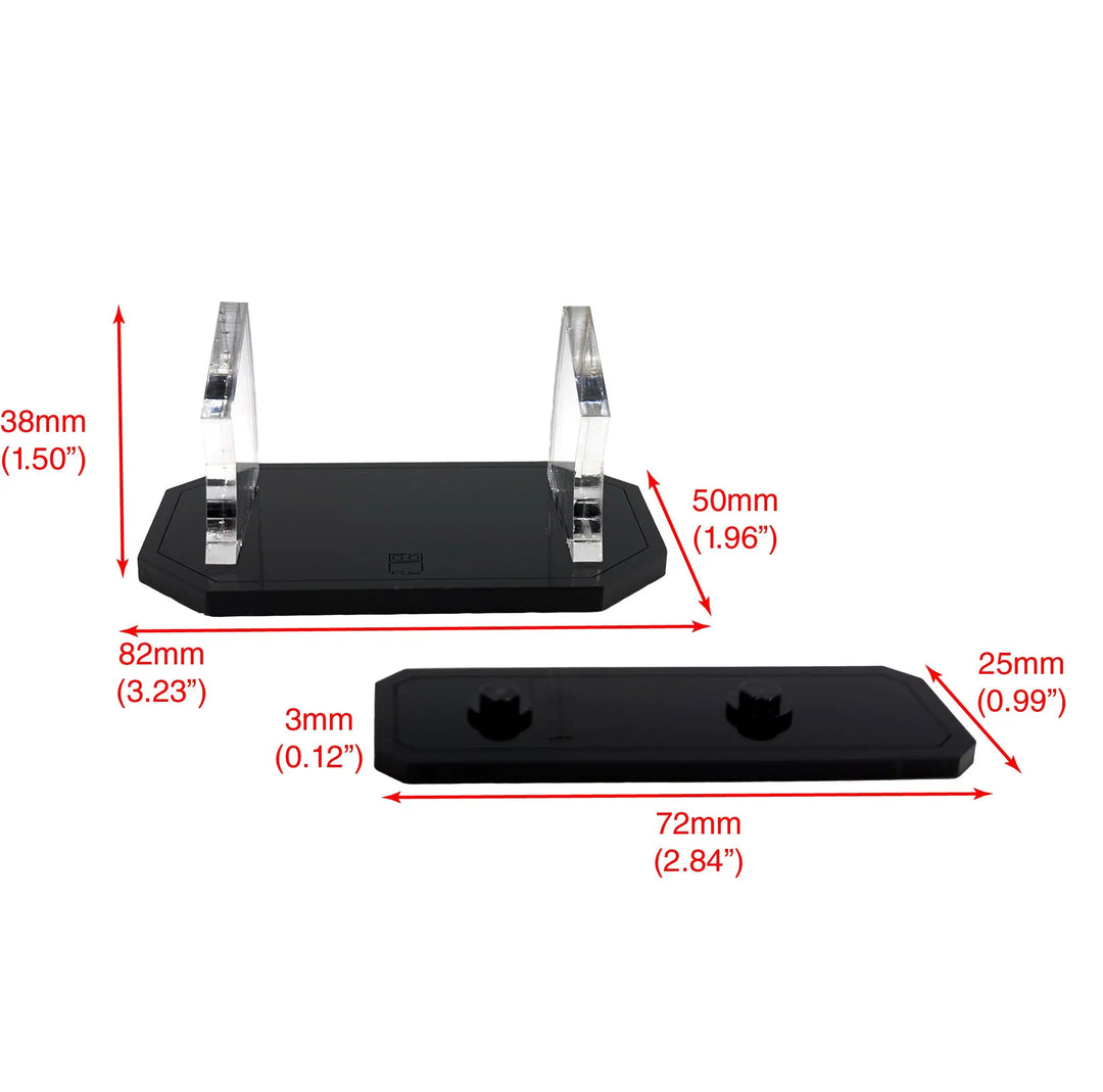 An image of the car stand with measurements.