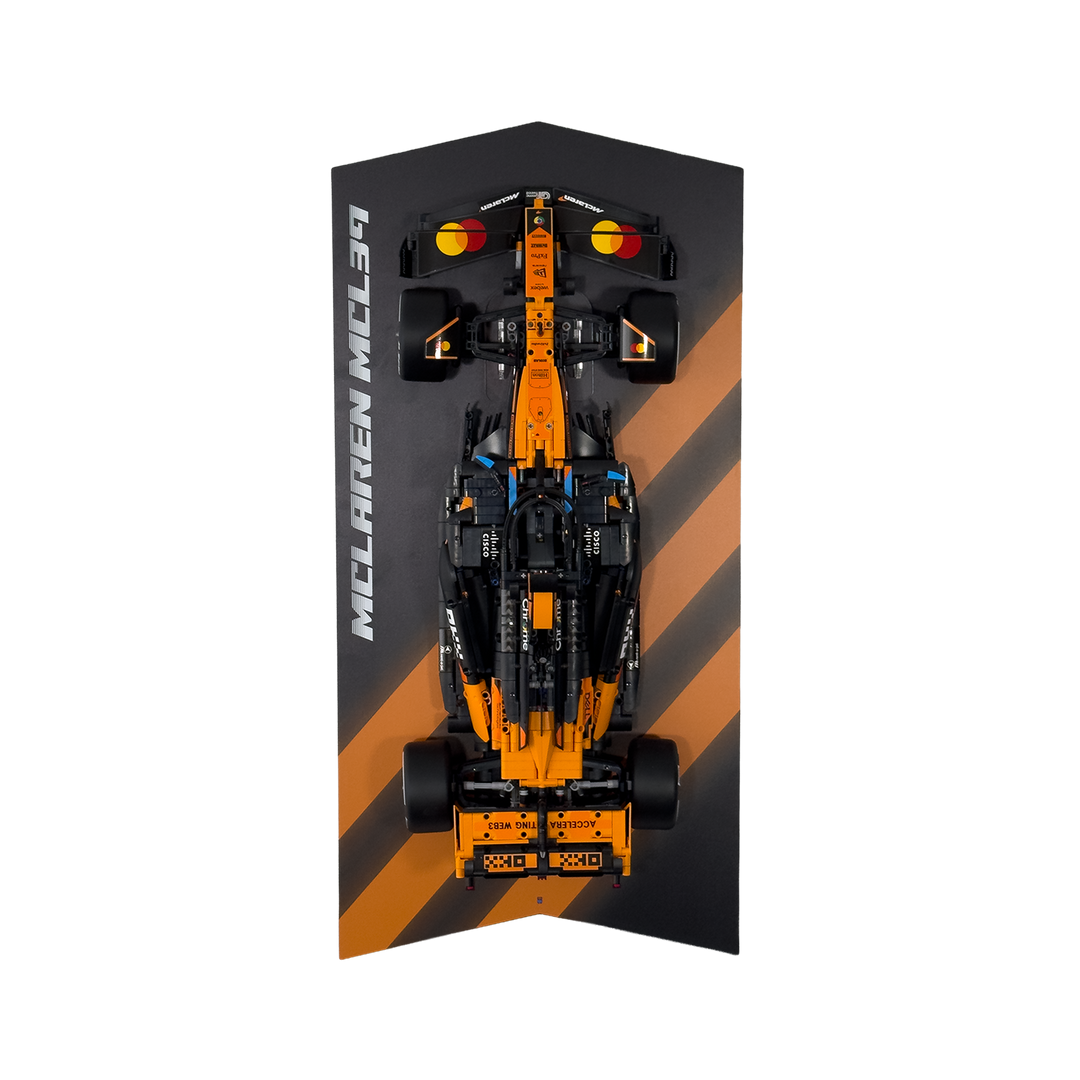 Wall-Mount Display Stand With Background for LEGO Technic F1 Car