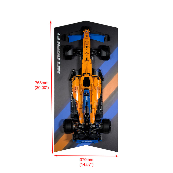 Wall-Mount Display Stand With Background for LEGO Technic F1 Car