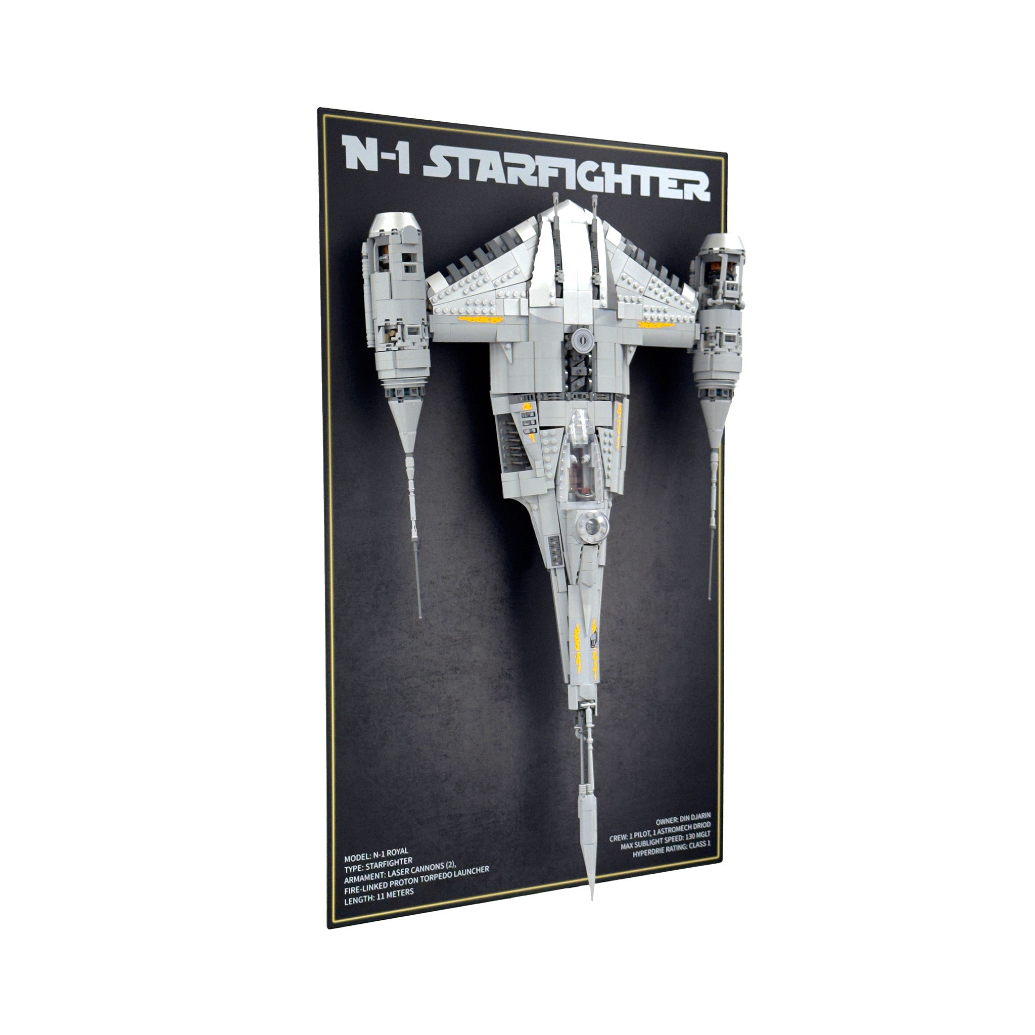 Wall-Mount Display Stand for LEGO 75442 N-1 Starfighter
