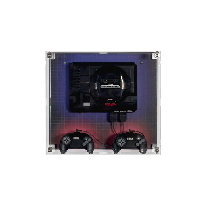 Wall-Mount Display Case with Background Art for LEGO SEGA Genesis Console (40926)
