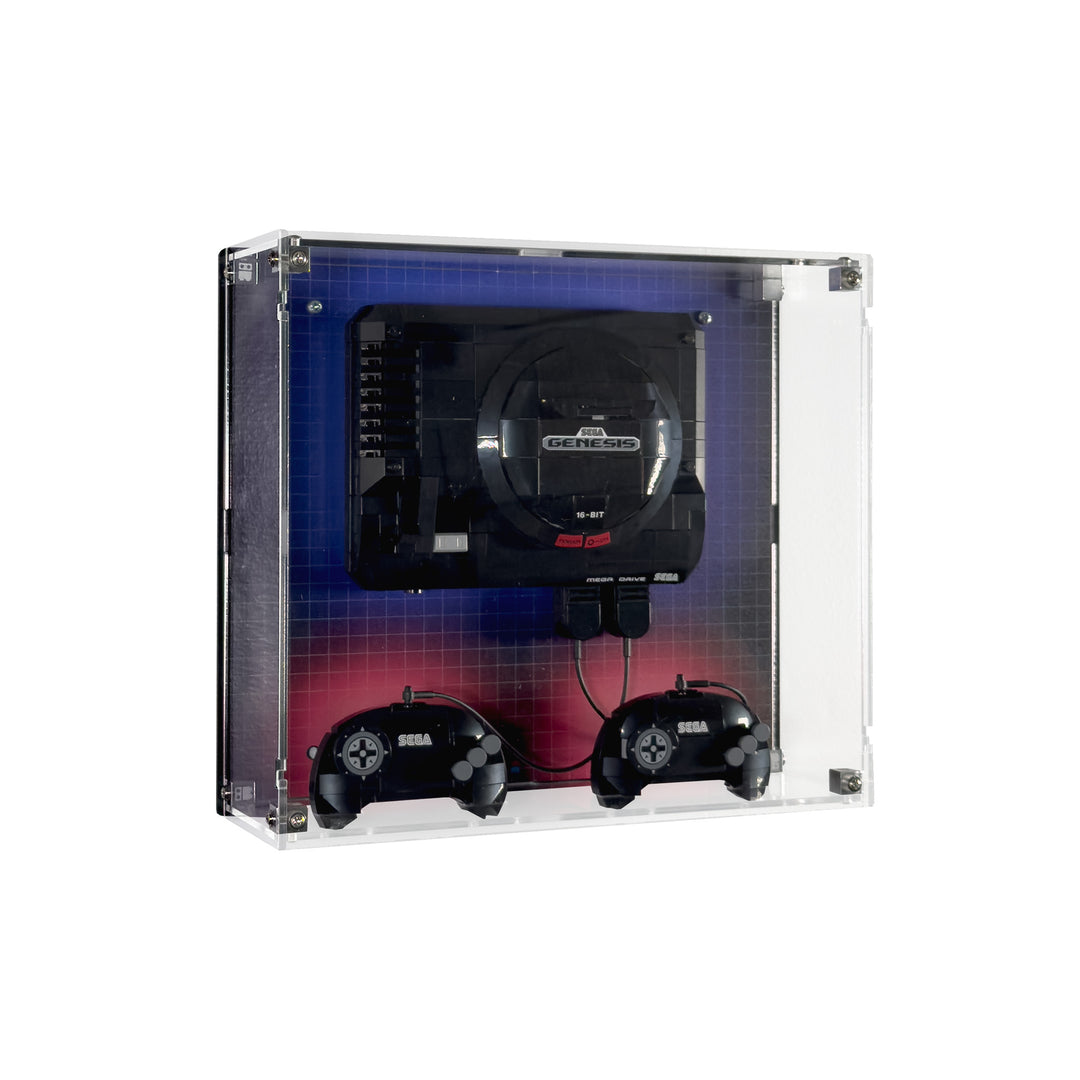Wall-Mount Display Case with Background Art for LEGO SEGA Genesis Console (40926)