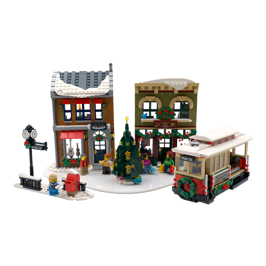 A display base for a LEGO Winter Village set. 