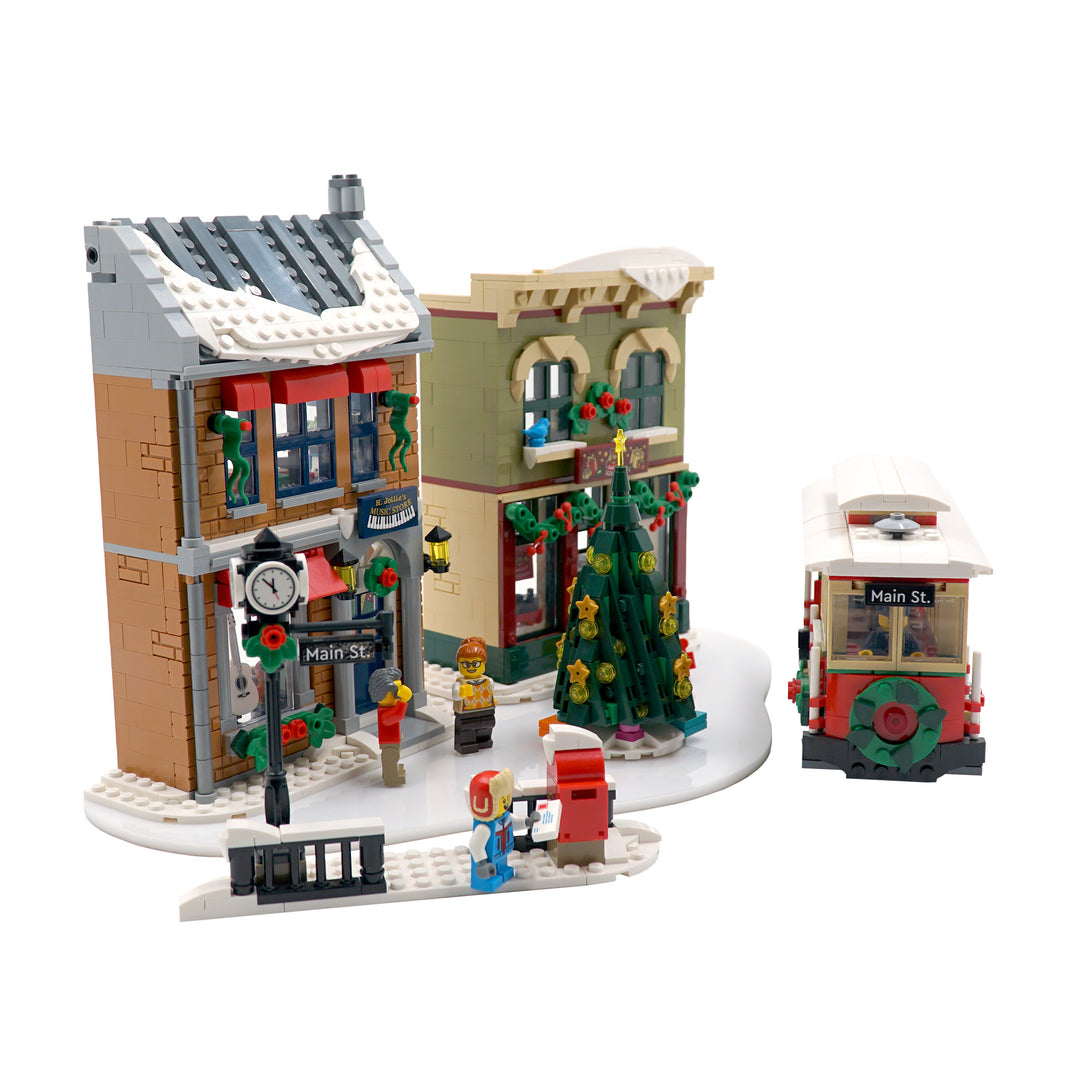 A display base for a LEGO Winter Village set. 