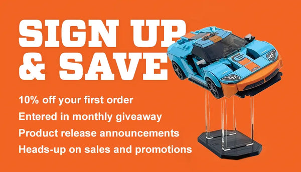 Sign Up and Save - lego display stands